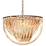 Murano Chandelier - Antique Brass / Champagne