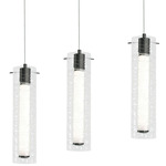 Bari Color-Select Linear Pendant - Black / Clear Swirl