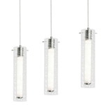 Bari Color-Select Linear Pendant - Satin Nickel / Clear Swirl