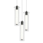 Bari Color-Select Multi-Light Pendant - Black / Clear Swirl