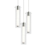 Bari Color-Select Multi-Light Pendant - Satin Nickel / Clear Swirl