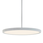 Edge Color-Select Round Pendant - Satin Nickel / White