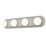 Hollywood Color-Select Bathroom Vanity Light - Satin Nickel / White