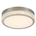 Chevron Color-Select Ceiling Flush Light - Brushed Nickel / Crystal