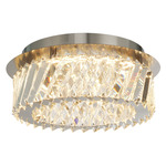Alya Color-Select Ceiling Flush Light - Polished Nickel / Crystal
