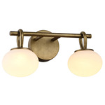Velora Bathroom Vanity Light - Legacy Brass / White Swirl
