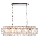 Avara Linear Chandelier - Polished Nickel / Capiz Shell / Crystal