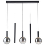 Modella Color-Select Linear Multi-Light Pendant - Black / Smoke Reflective to Clear