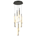 Lumina Color-Select Round Multi-Light Pendant - Forged Bronze / Alabaster