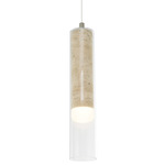 Zara Color-Select Pendant - Brushed Nickel / Travertine