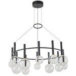 Terra Ring Chandelier - Black / Clear
