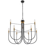 Foundry Chandelier - Black / Brass
