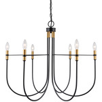 Foundry Chandelier - Black / Brass