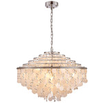 Avara Chandelier - Polished Nickel / Capiz Shell / Crystal