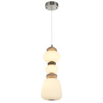 Strata Color-Select Pendant - Satin Nickel / White