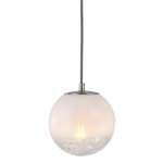 Moonlight Pendant - Satin Nickel / White to Clear Ombre