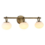 Velora Bathroom Vanity Light - Legacy Brass / White Swirl