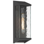 Azure Bay Outdoor Wall Light - Black / Clear Water