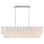 Serena Island Pendant - Satin Nickel / White