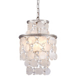 Avara Pendant - Polished Nickel / Capiz Shell / Crystal