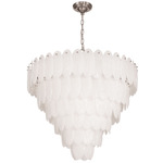 Serena Chandelier - Satin Nickel / White