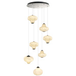 Solara Multi-Light Chandelier - Graphite / Cloudy Swirl