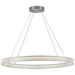 Chevron Color-Select Pendant - Brushed Nickel / Crystal