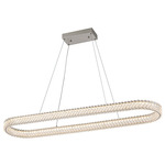 Chevron Color-Select Island Pendant - Brushed Nickel / Crystal