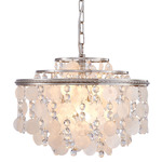 Avara Chandelier - Polished Nickel / Capiz Shell / Crystal