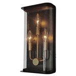 Stonegate Outdoor Wall Light - Black / Clear Seeded