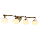 Velora Bathroom Vanity Light - Legacy Brass / White Swirl