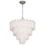 Serena Chandelier - Satin Nickel / White