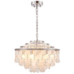 Avara Chandelier - Polished Nickel / Capiz Shell / Crystal