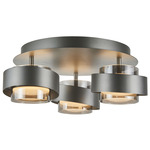 Axis Semi Flush Ceiling Light - Graphite / Clear