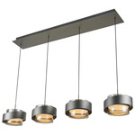 Axis Linear Multi-Light Pendant - Graphite / Clear