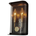 Stonegate Outdoor Wall Light - Black / Clear Seeded