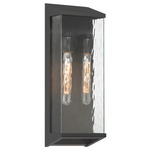 Azure Bay Outdoor Wall Light - Black / Clear Water