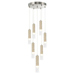 Zara Color-Select Multi-Light Pendant - Brushed Nickel / Travertine
