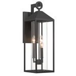 Portside Outdoor Wall Light - Black / Clear