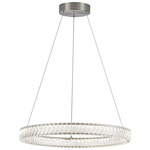 Chevron Color-Select Pendant - Brushed Nickel / Crystal
