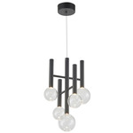 Terra Chandelier - Black / Clear
