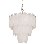 Serena Chandelier - Satin Nickel / White