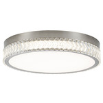 Chevron Color-Select Ceiling Flush Light - Brushed Nickel / Crystal