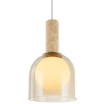 Juna Pendant - Brass / Amber / White