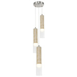 Zara Color-Select Multi-Light Pendant - Brushed Nickel / Travertine
