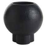 Lorenzo Outdoor Round Planter - Matte Black