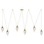 Berkley Multi-Drop Chandelier - Antique Brass / Crystal
