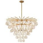 Jacqueline Chandelier - Antique Brass / Amber