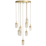 Javier Multi-Light Chandelier - Antique Brass / Champagne