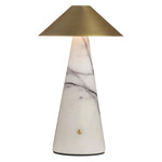 Chanell Rechargeable Table Lamp - Calacatta Viola / Antique Brass